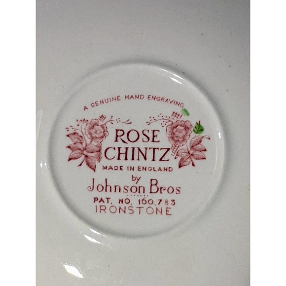 Vintage Johnson Brothers Rose Chintz Saucers England - Picture 5 of 8